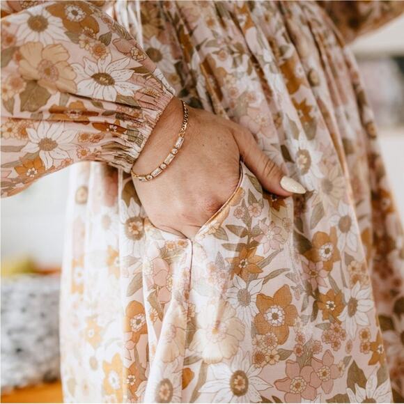 Vada Winter X Maverick Blythe Dress Shimmering Floral L - Picture 8 of 10